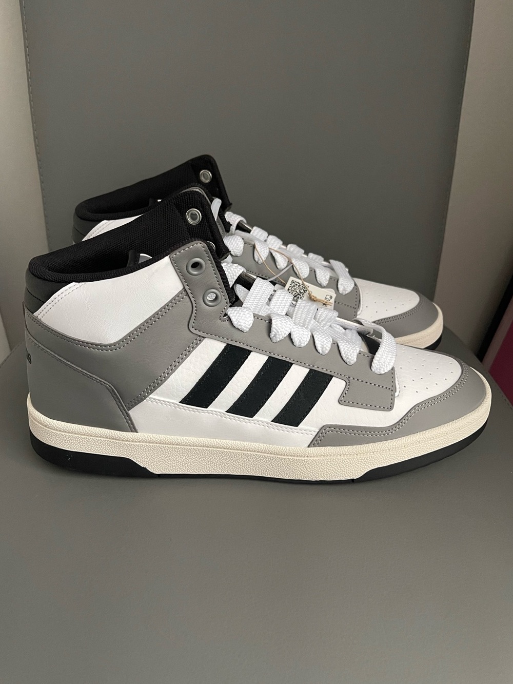 Adidas Rapid Court Mid Trainers Grey Black White Men’s Size 11